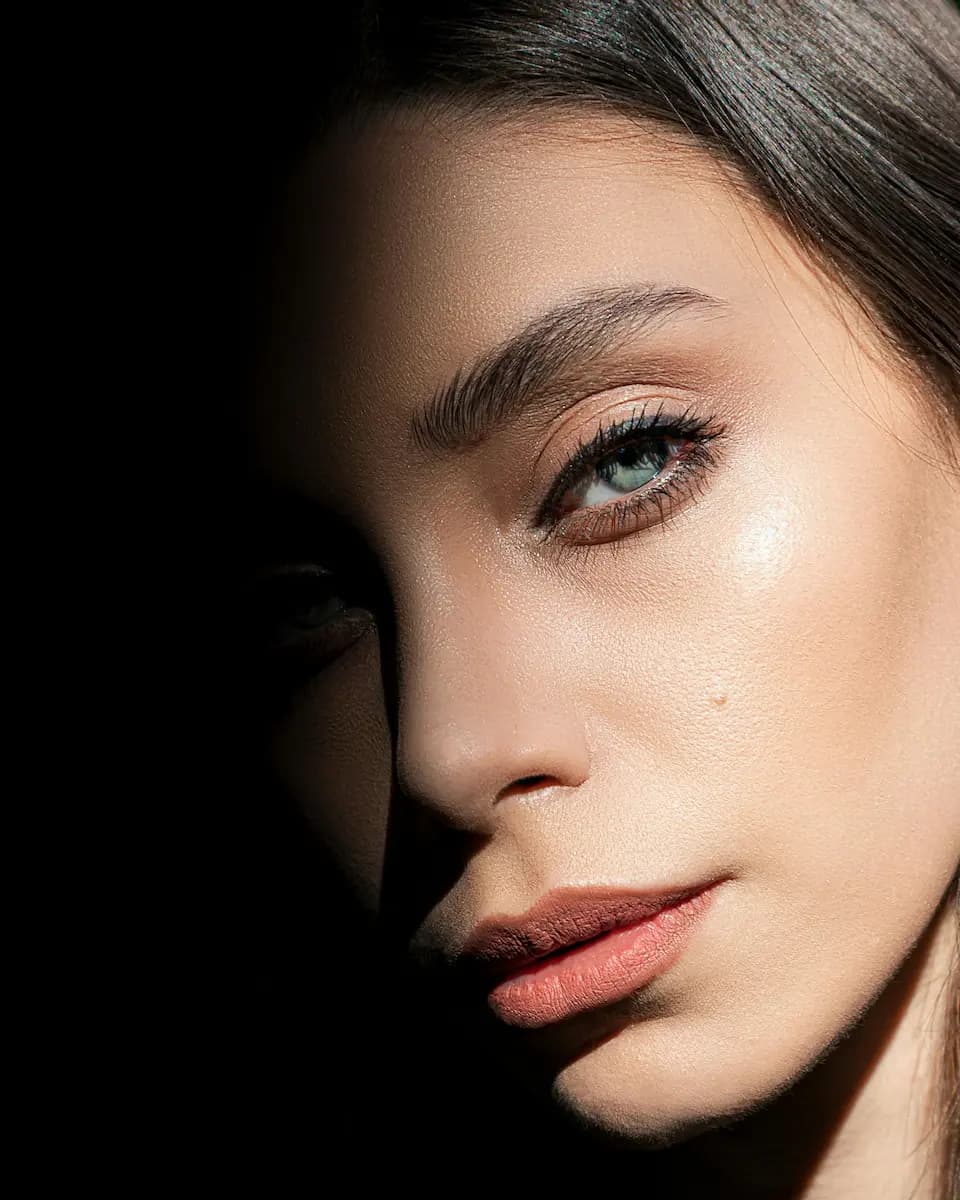 Portrait minimaliste d'un regard souligné